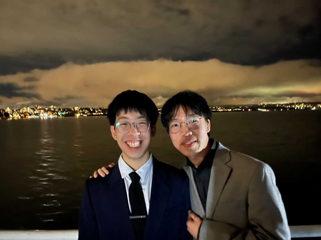 Evening boat ride with city lights