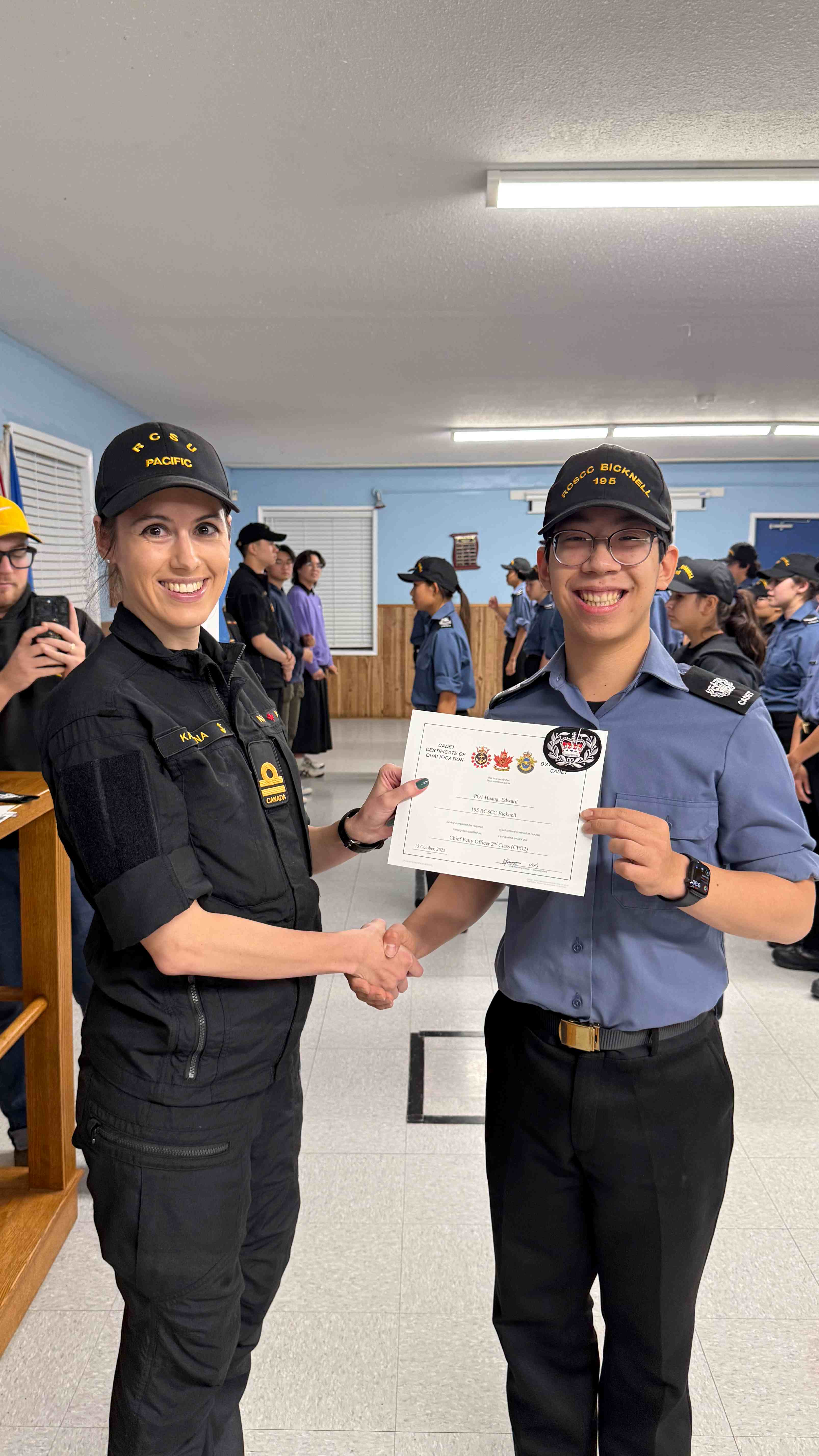 Sea Cadet certificate presentation